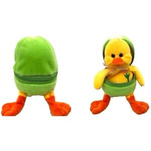 Easter Duck Chick Beanie in Zipper Egg Shell by Plushland Vintage